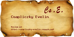 Csapliczky Evelin névjegykártya